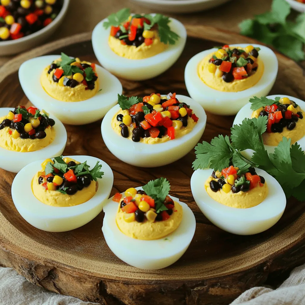 Deviled Eggs with Cowboy Caviar Tasty Party Treat