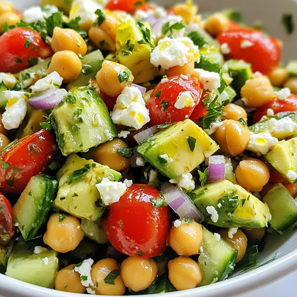 Chickpea Feta Avocado Salad Fresh and Nutritious Dish