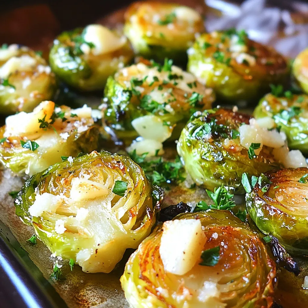 Garlic Parmesan Roasted Brussels Sprouts Simple Recipe