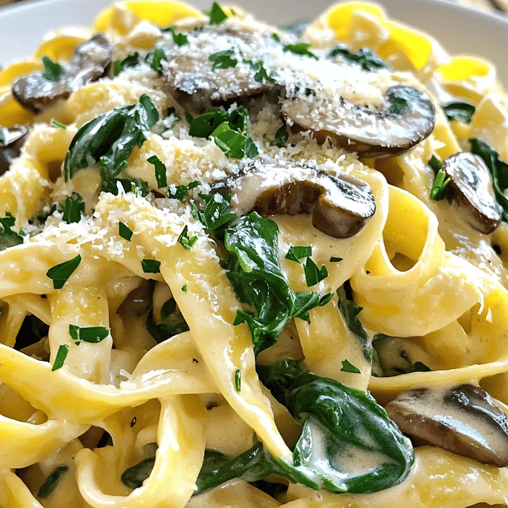 Creamy Mushroom Spinach Pasta One Pot Delight