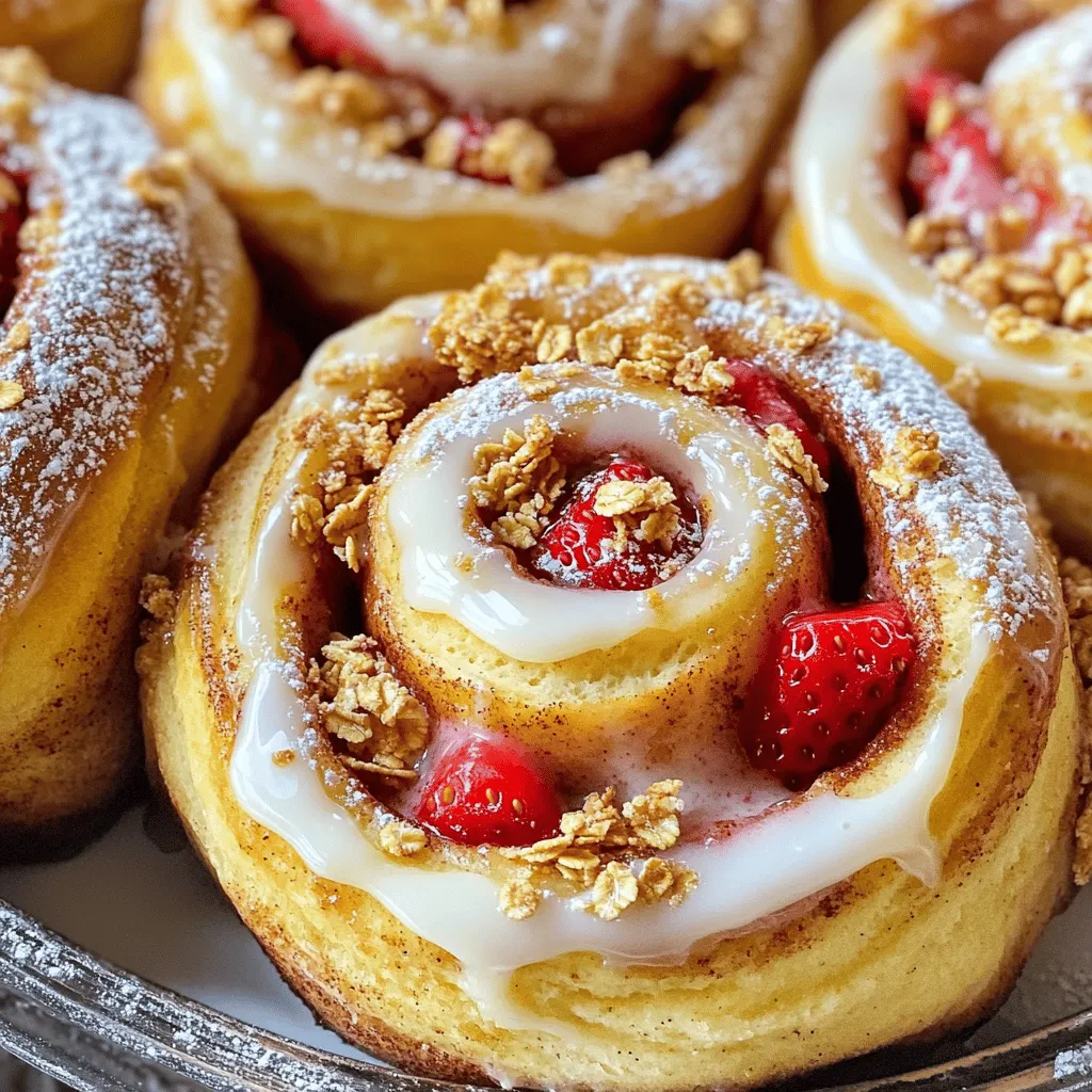 Strawberry Cheesecake Cinnamon Rolls Divine Pastry Treat