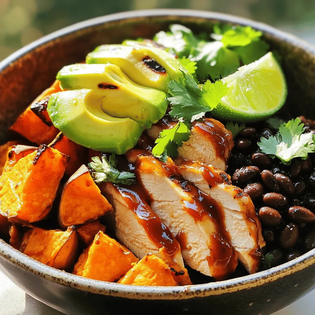 BBQ Chicken &#038; Roasted Sweet Potato Bowls Delight