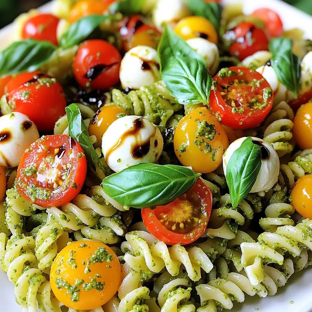 Minute Caprese Pesto Pasta Salad Quick and Fresh Meal