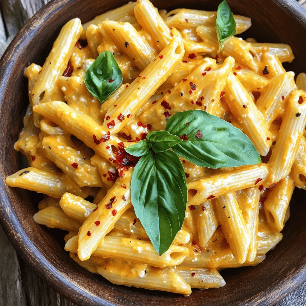 High Protein Creamy Roasted Red Pepper Pasta Delight