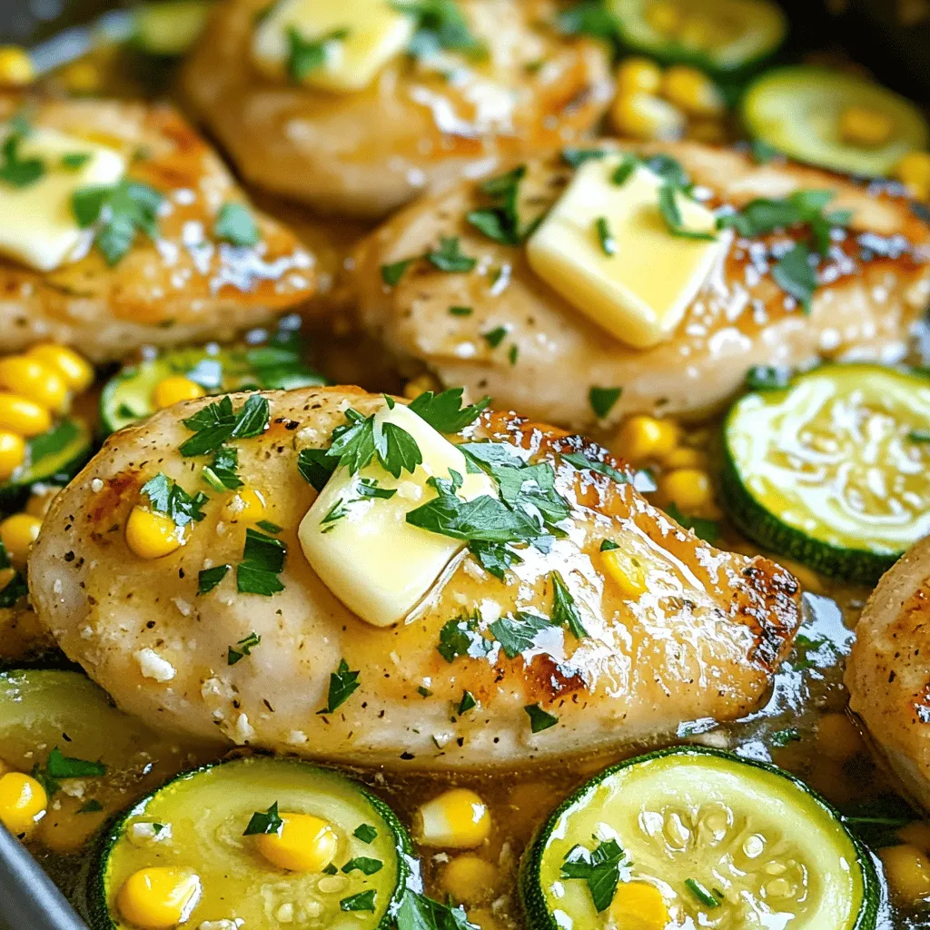 Garlic Butter Chicken with Zucchini and Corn Delight