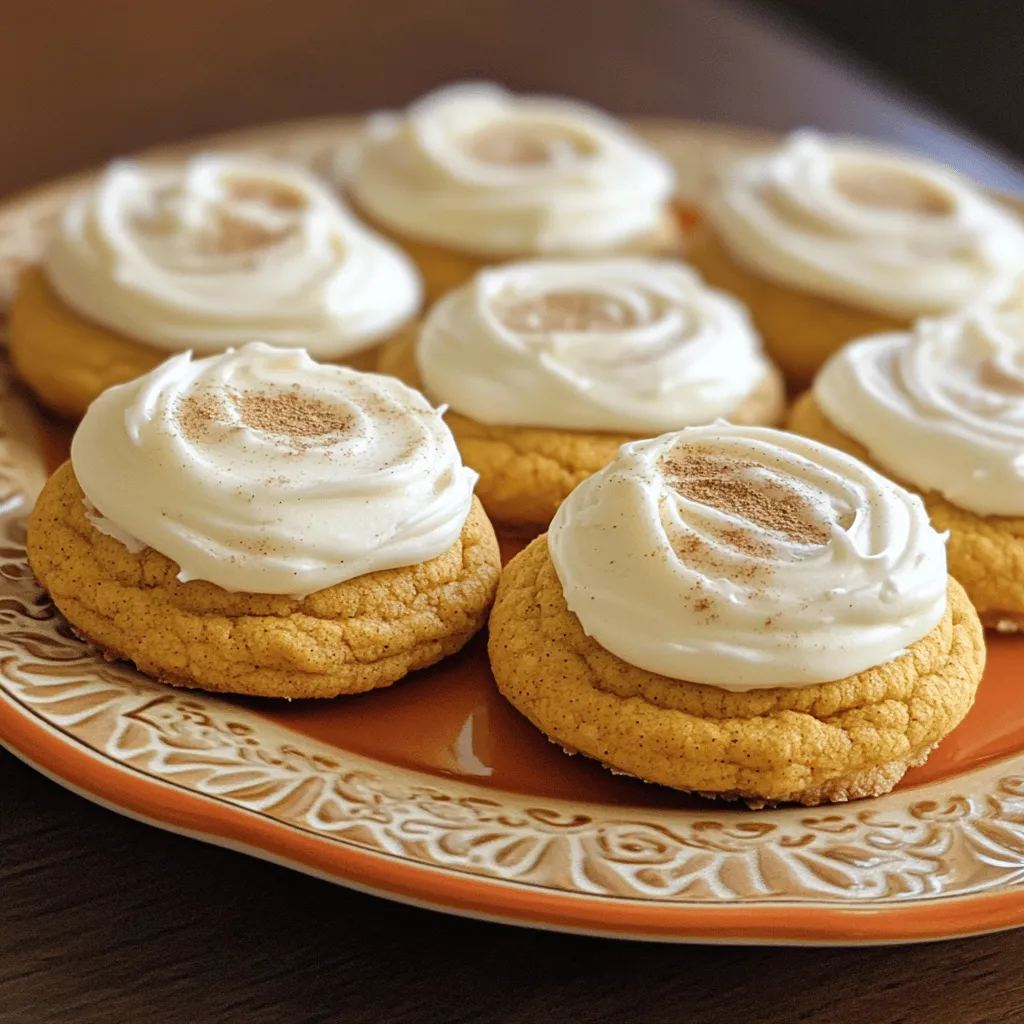 Soft Pumpkin Cookies with Cream Cheese Frosting Delight