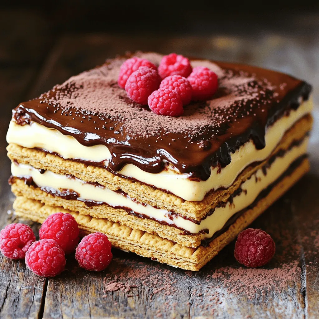 No Bake Chocolate Eclair Icebox Cake Delight