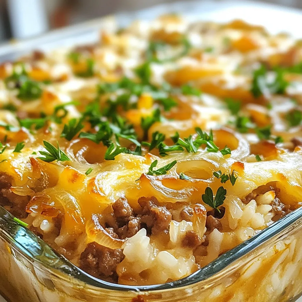 French Onion Beef Rice Casserole Flavorful Comfort Dish