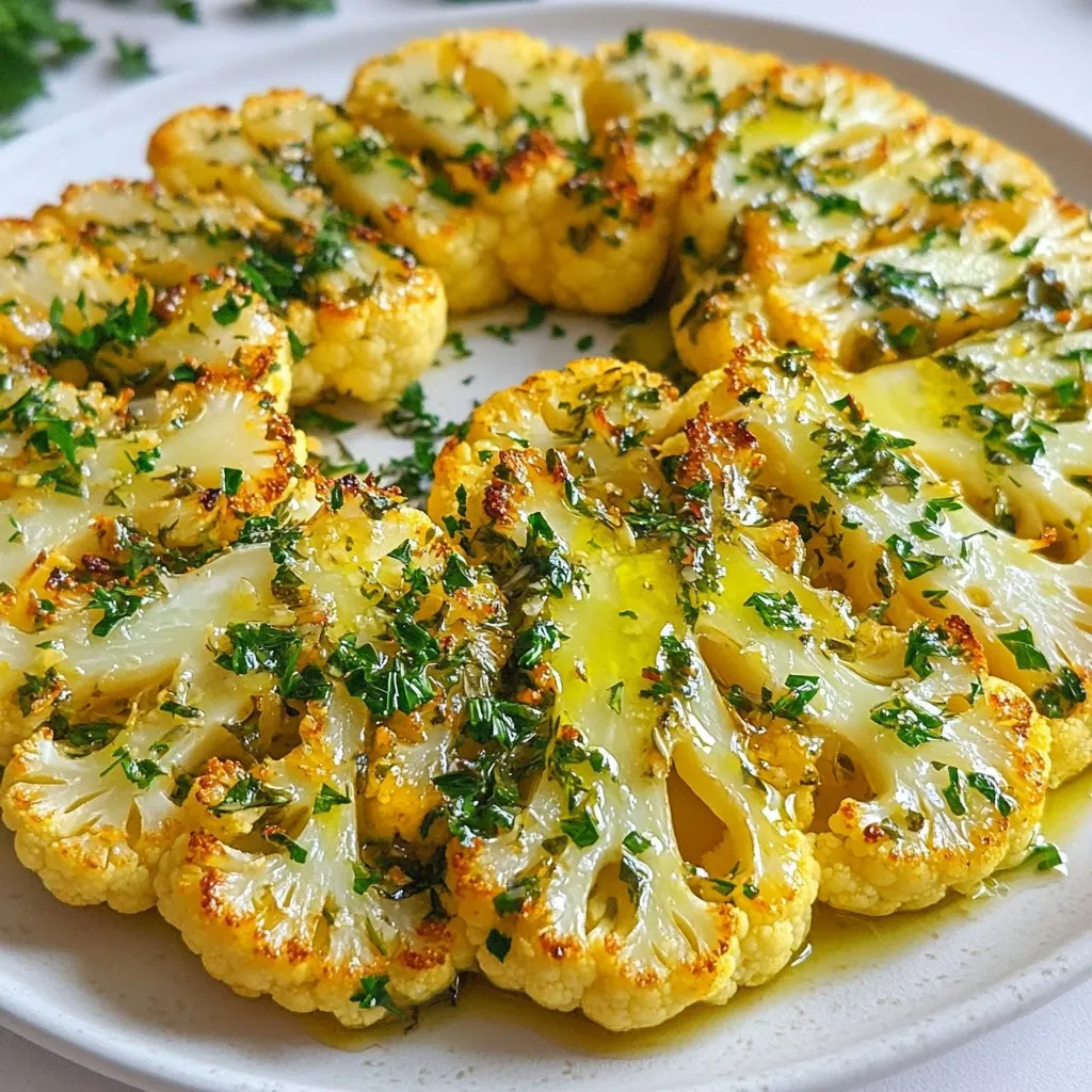 Garlic Herb Cauliflower Steaks Tasty and Healthy Dish