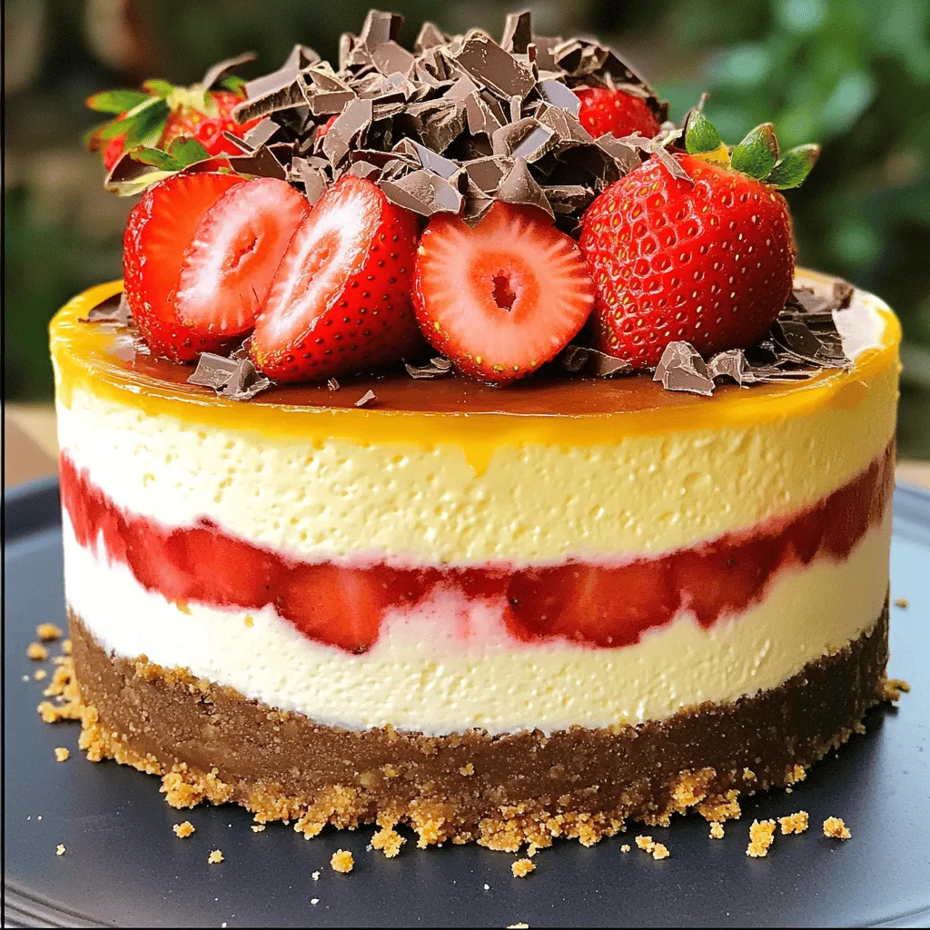 Delicious Double Decker Neapolitan Cheesecake Recipe