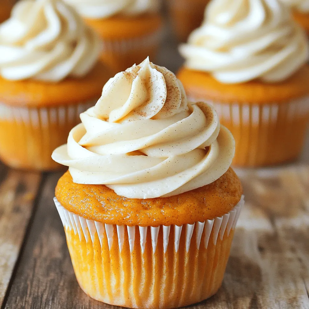 Pumpkin Cupcakes with Pumpkin Frosting Delight
