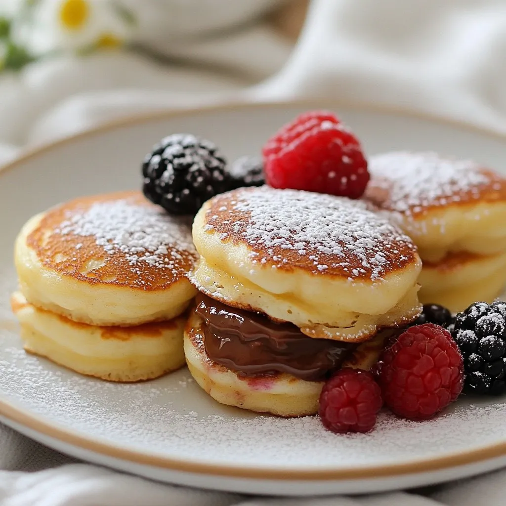 Mini Nutella Stuffed Pancakes Fluffy and Delightful Treat