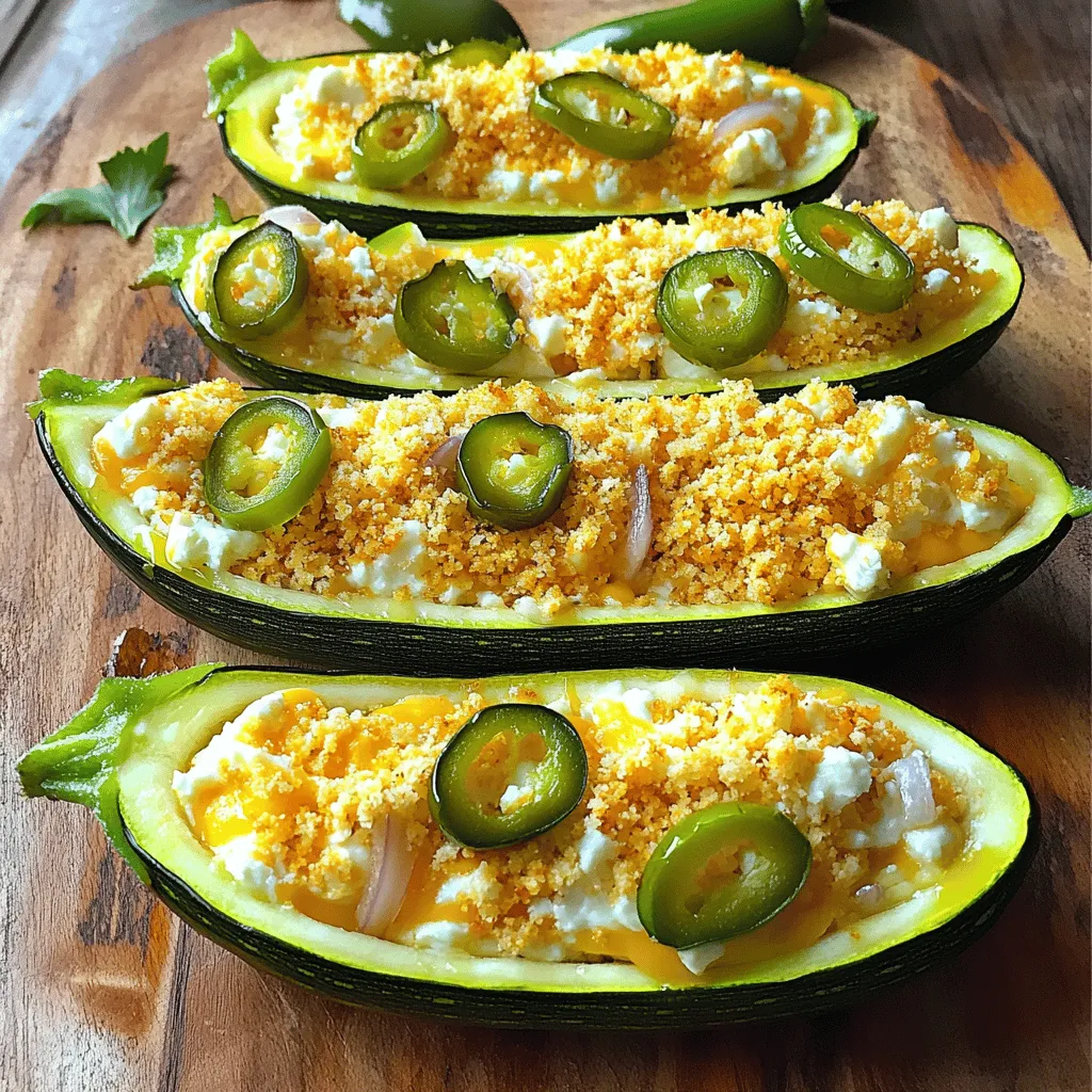Jalapeno Popper Zucchini Boats Flavorful and Easy Dish