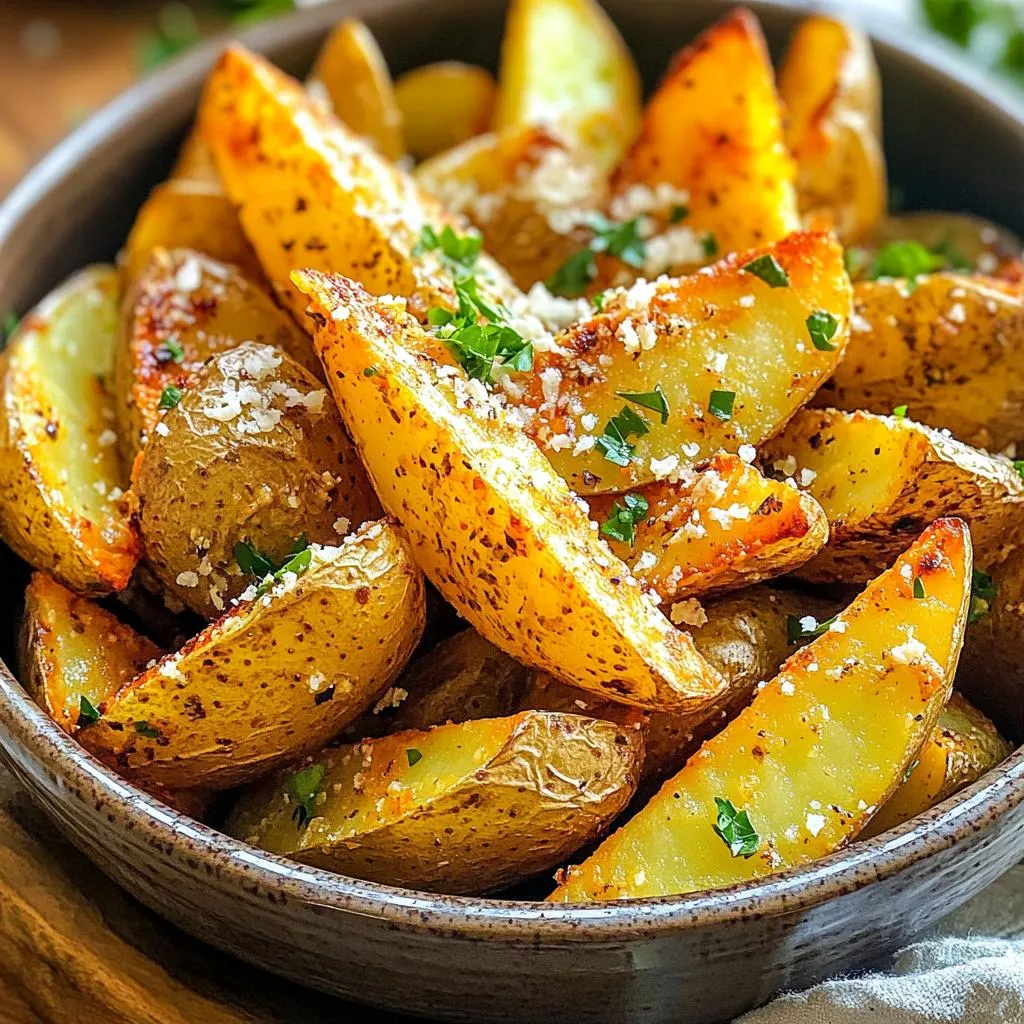 Air Fryer Garlic Parmesan Potato Wedges Simple Joys