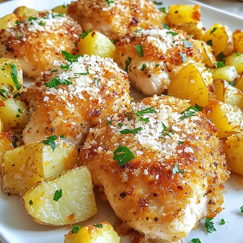 Garlic Parmesan Chicken and Potatoes Simple Dish