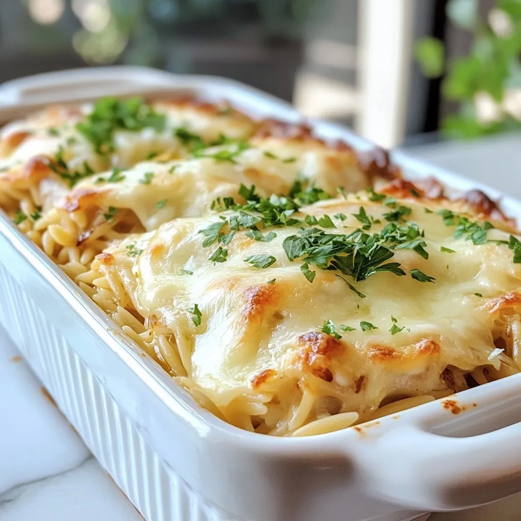 French Onion Chicken Orzo Casserole Delightful Meal