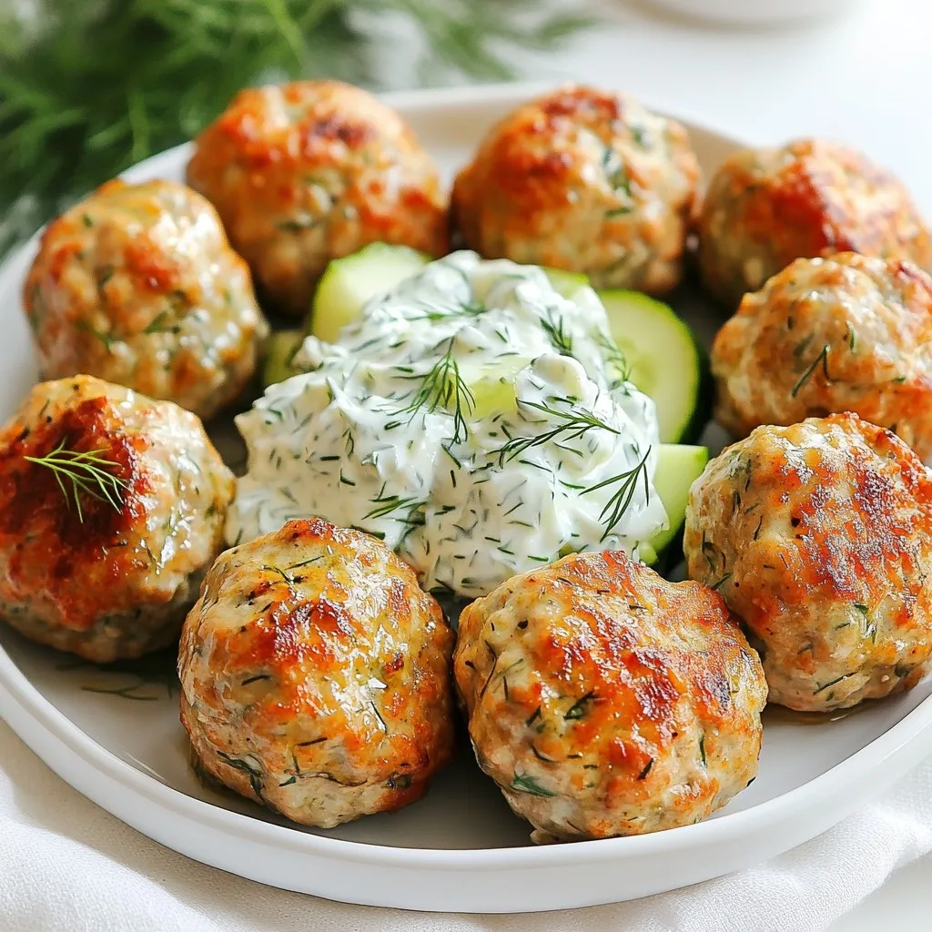 Greek Turkey Meatballs with Tzatziki Delight