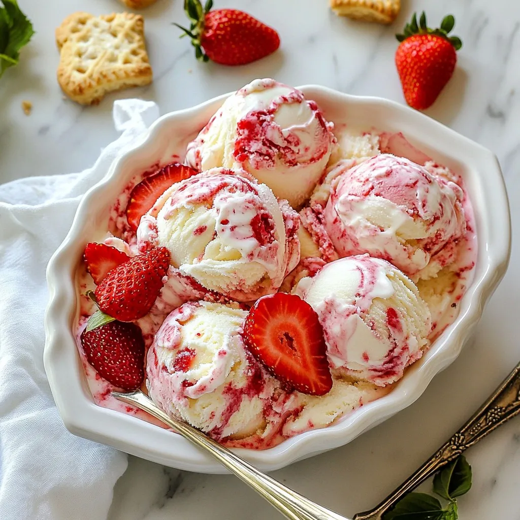 No-Churn Strawberry Shortcake Ice Cream Delight