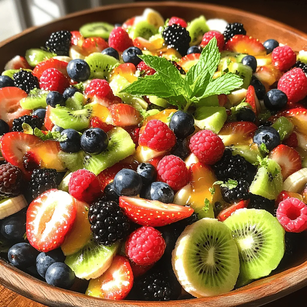 Berry Fruit Salad with Easy Honey Lime Dressing Delight