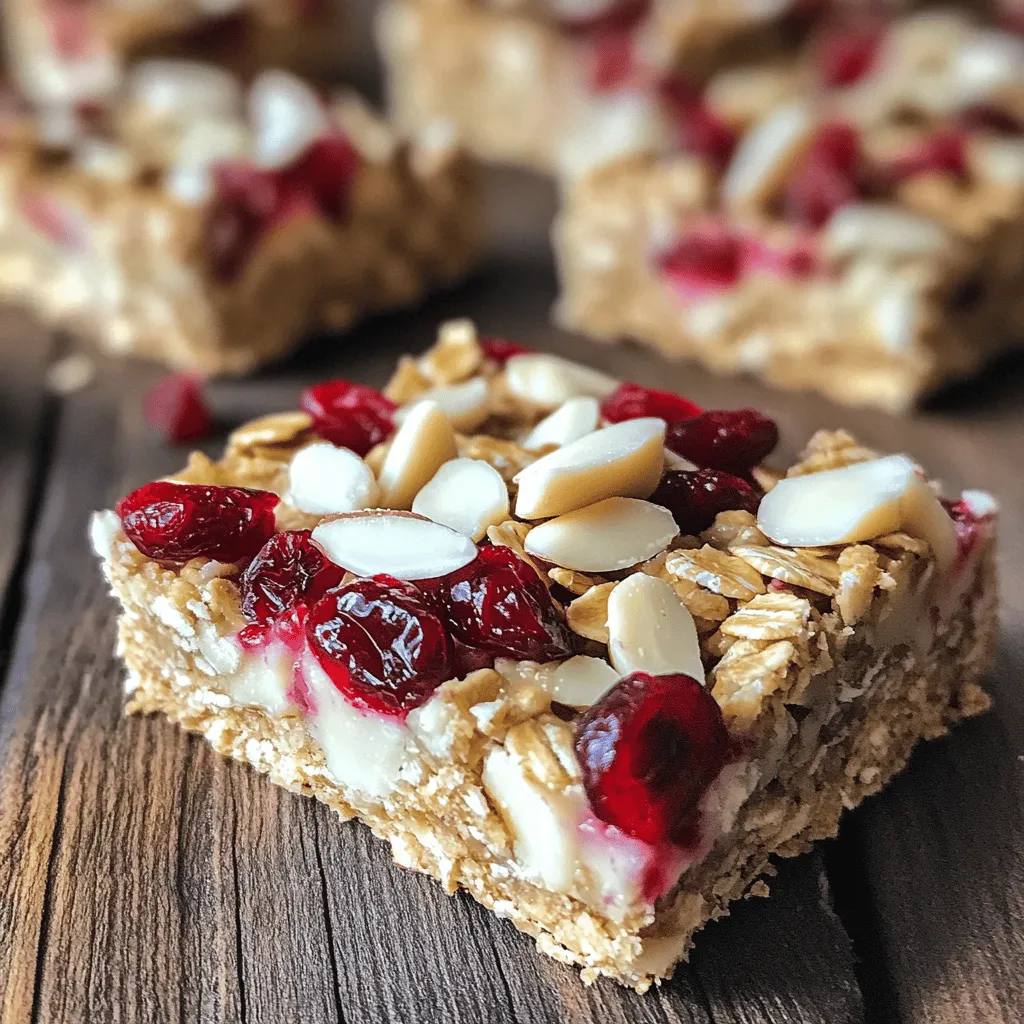No-Bake White Chocolate Cranberry Oat Bars Delight