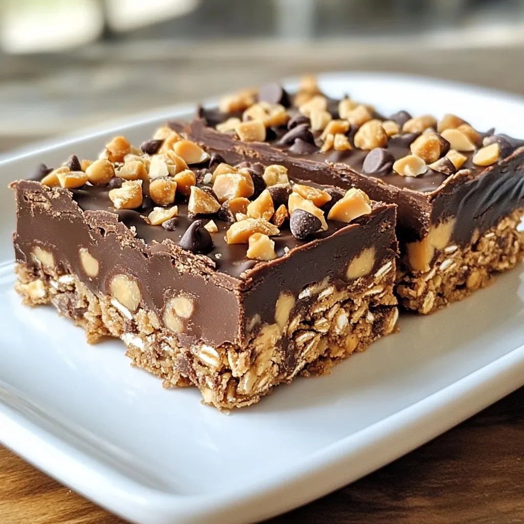 No Bake Chocolate Peanut Butter Oat Bars Delight