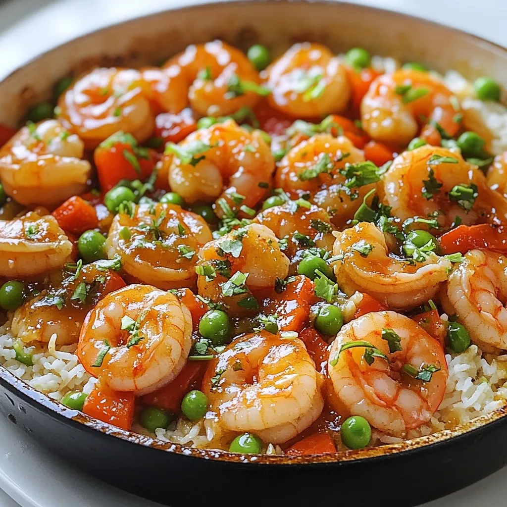 One Pan Honey Garlic Shrimp Rice Quick and Tasty Meal
