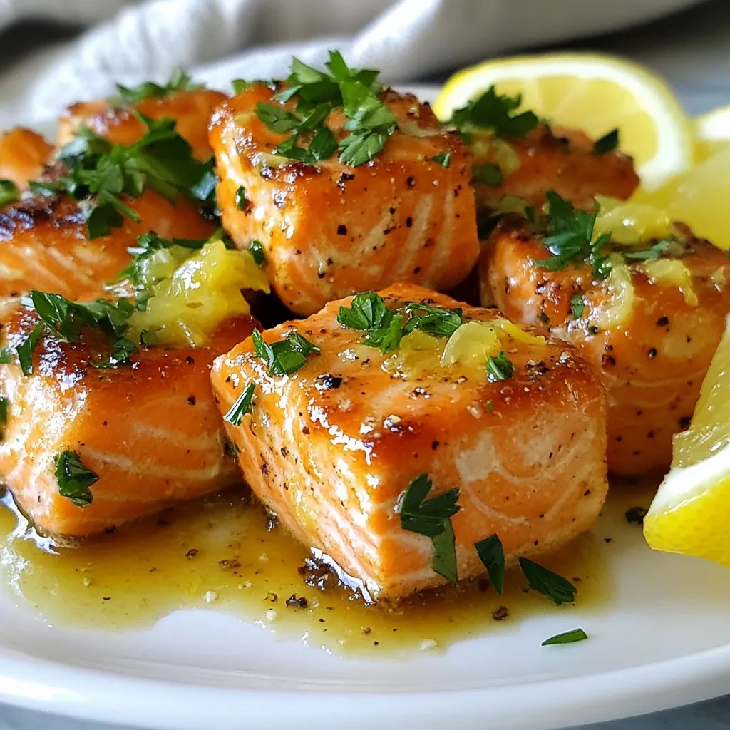 Lemon Garlic Butter Salmon Bites Tasty and Easy Recipe