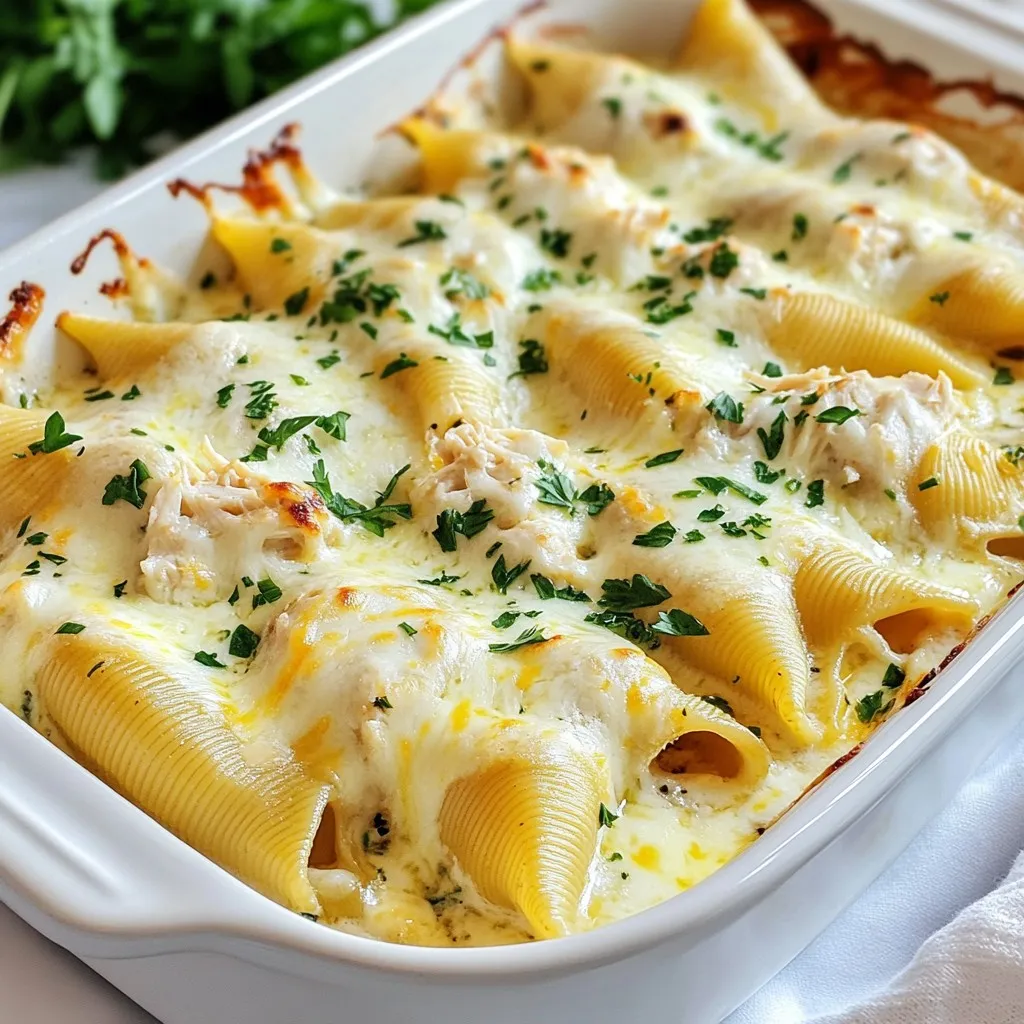 Chicken Alfredo Stuffed Shells Creamy Dinner Delight