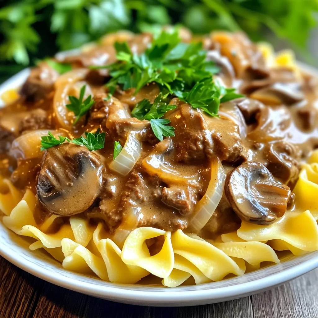 Slow Cooker Beef &#038; Mushroom Stroganoff Simple Recipe