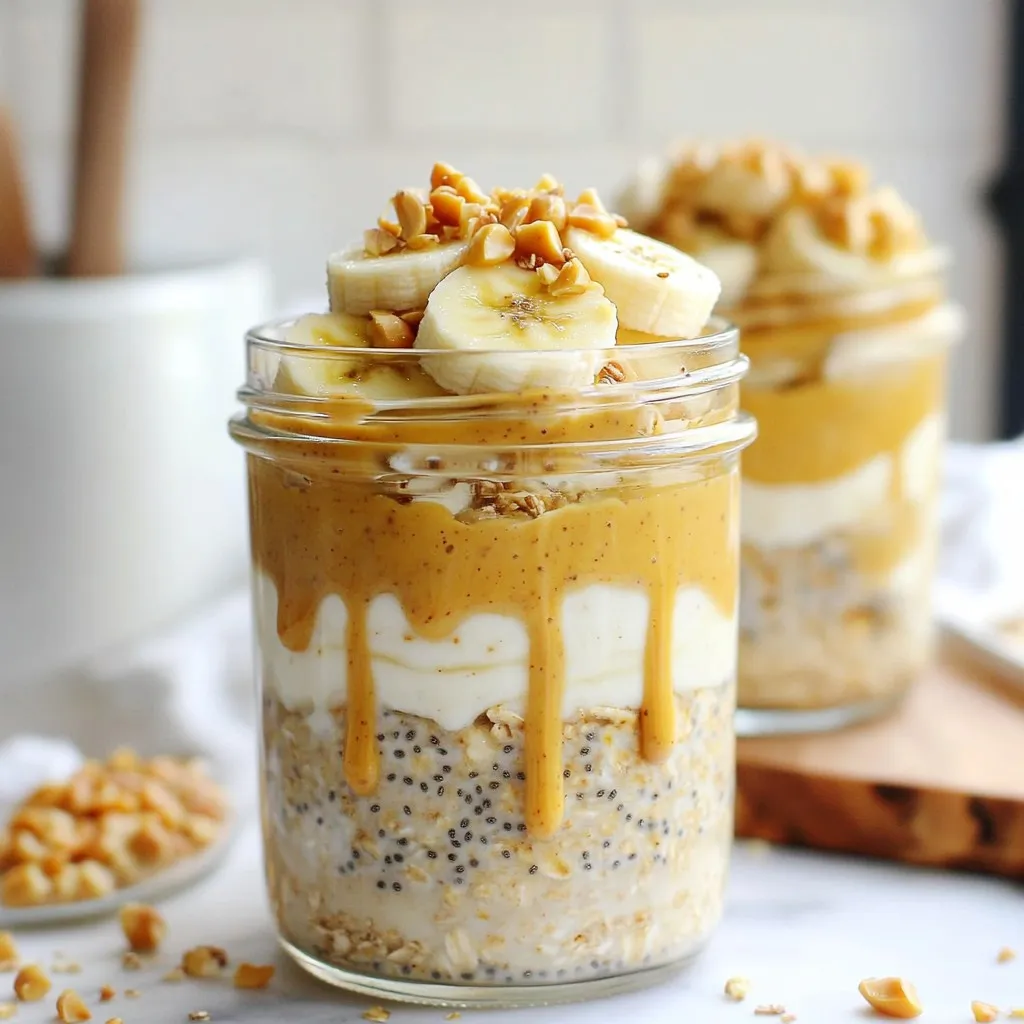 Peanut Butter Banana Overnight Oats Quick and Easy Recipe